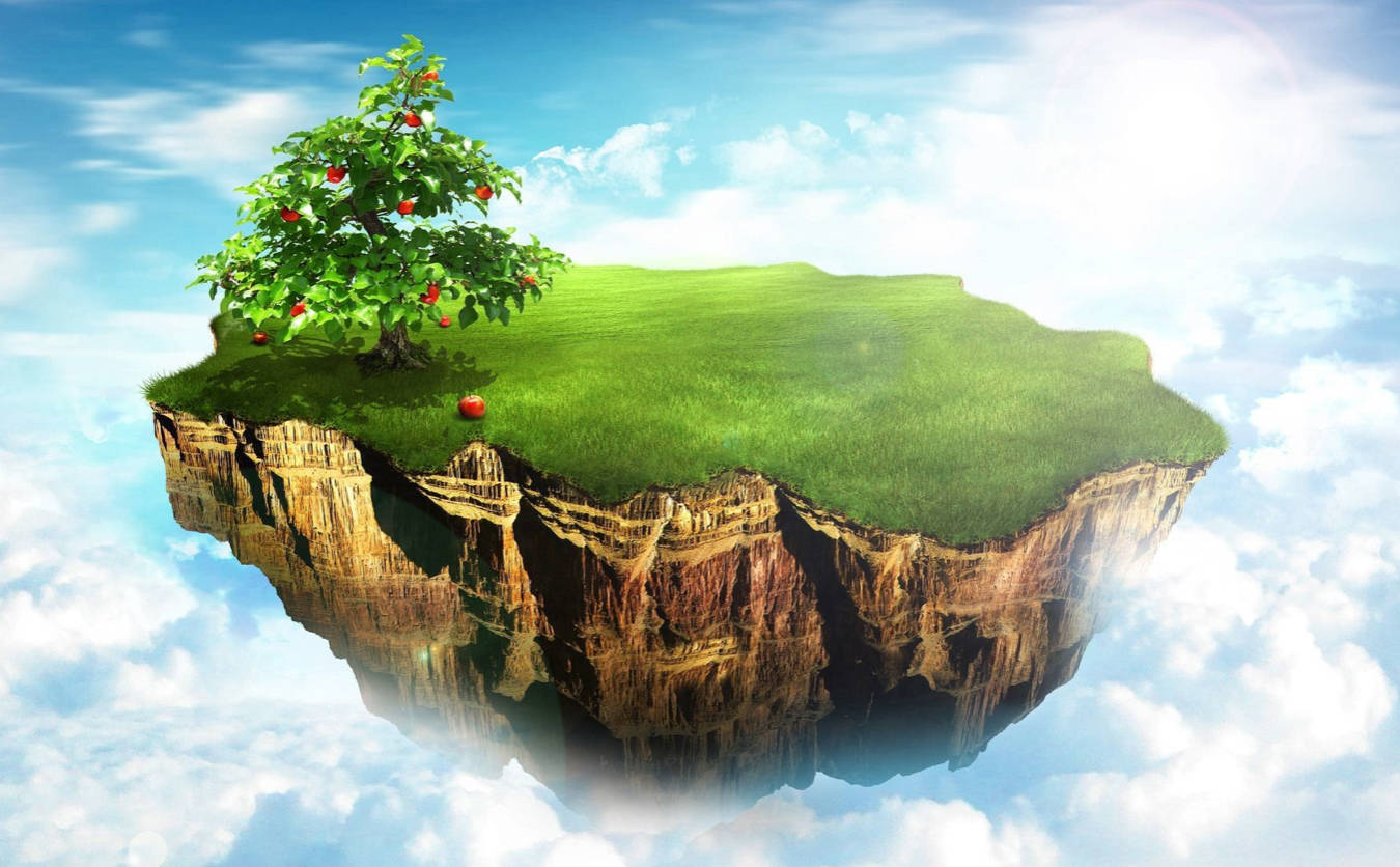 Floating Island 3d Nature 3x0xvzycswcha1hg Wallpaper