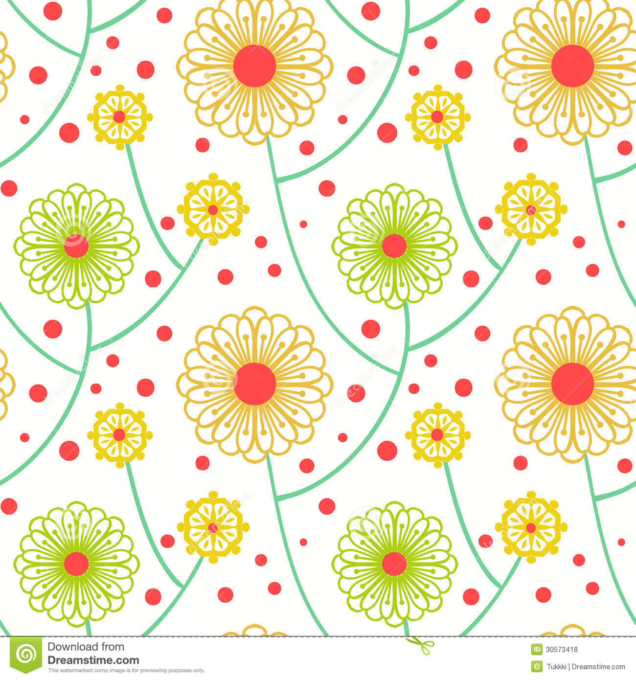 Wallpaper Pattern Seamless Simple Floral With Bold Flowers