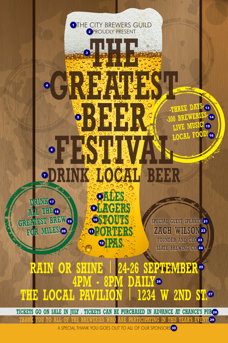 Beer Festival Poster Ticket Printing