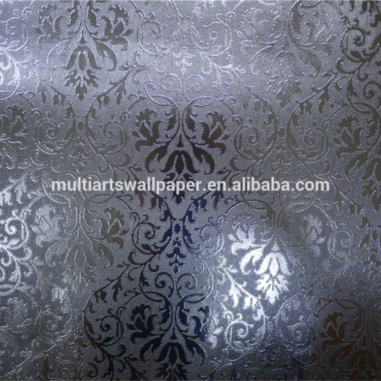 Leaf Wall Paper Design Home Decor 3d Wallpaper Silver Metallic