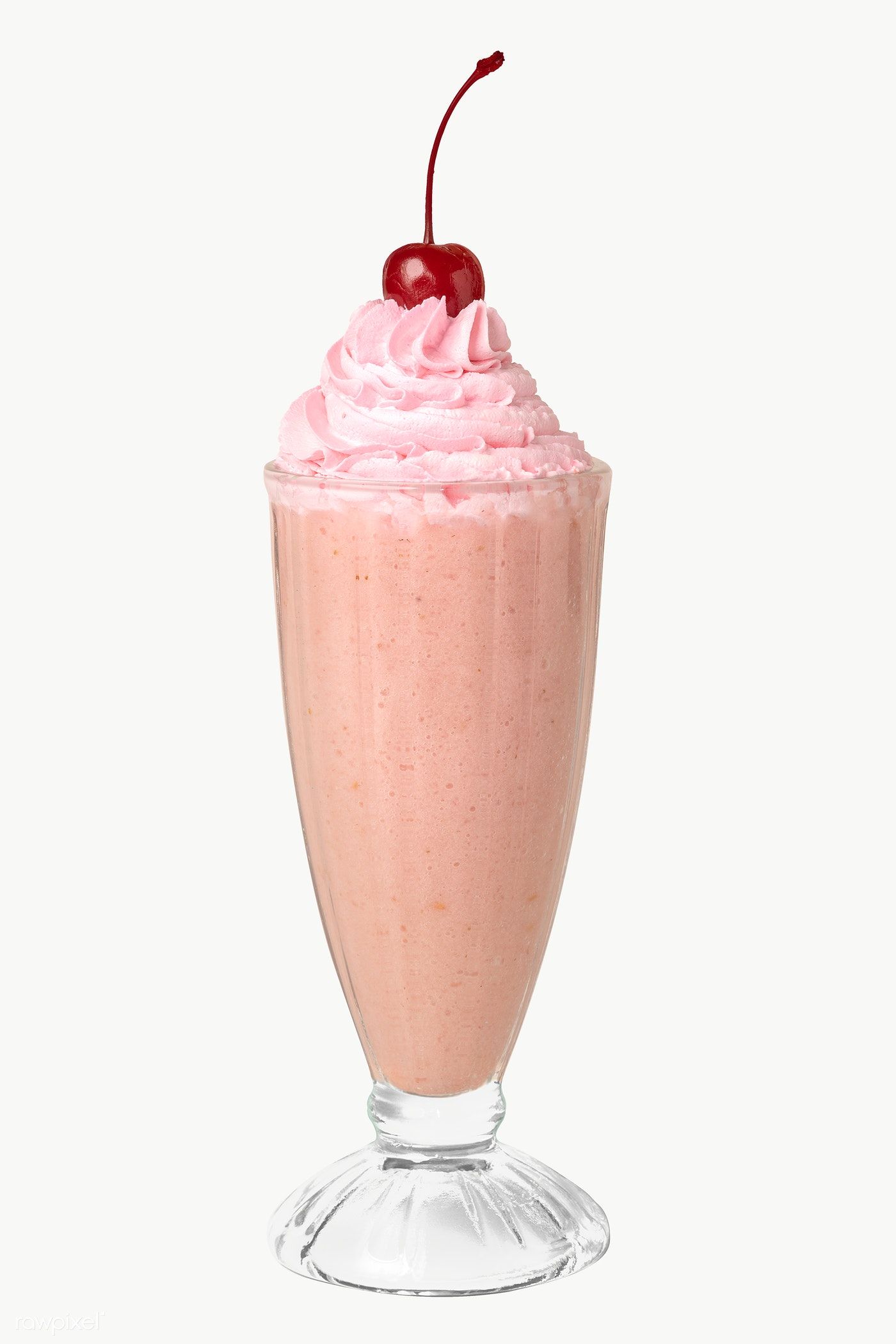 Premium Png Of Strawberry Milkshake With A Maraschino Cherry On Top Transparent By Wallpaper