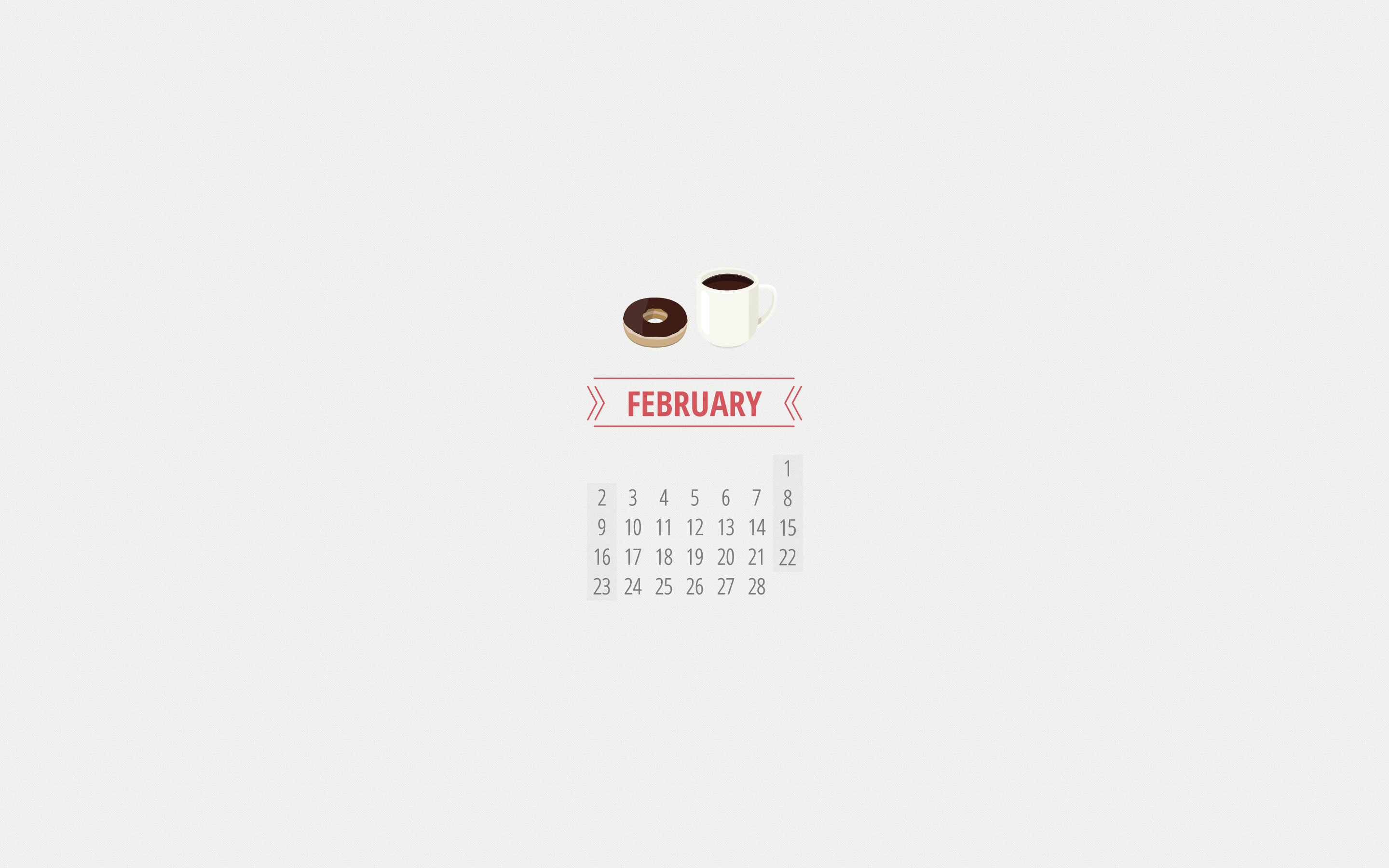 February Desktop And Mobile Calendar Wallpaper