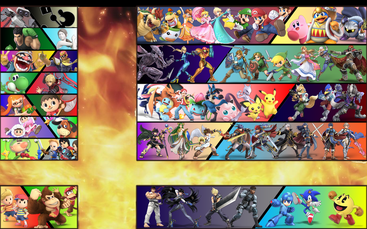 Super Smash Bros Wallpaper With All Characters Smashbros