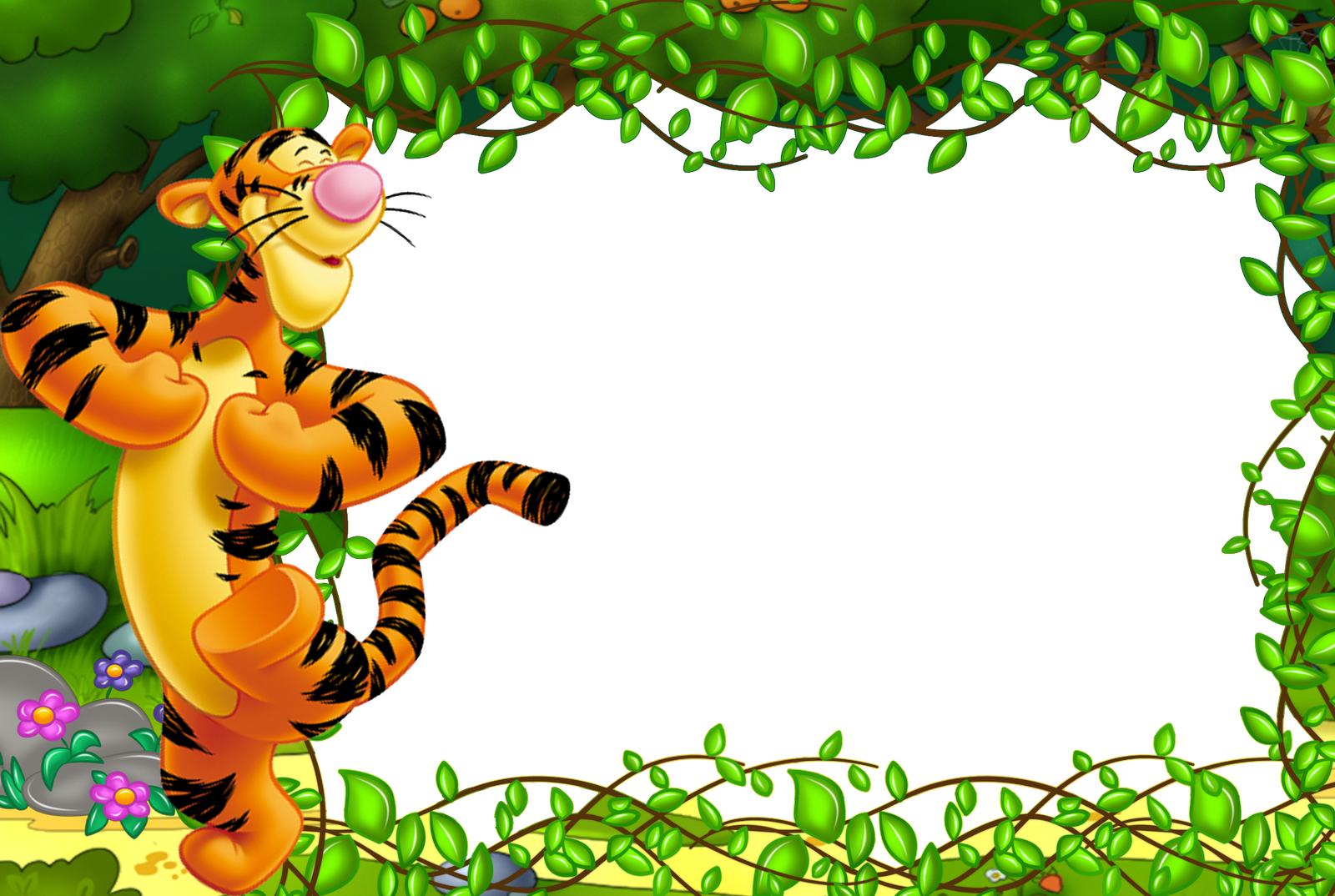 Cute Kids Transparent Frame With Tigger Gallery