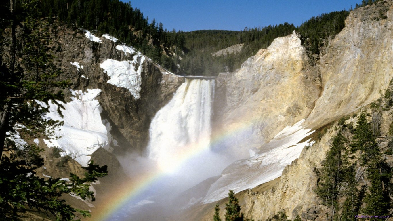 lower falls yellowstone national park wyoming Wallpapers 1366x768 2014