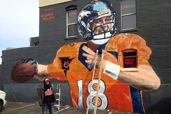 Peyton Manning Denver Broncos Mural Time Elapsed Video In The Article