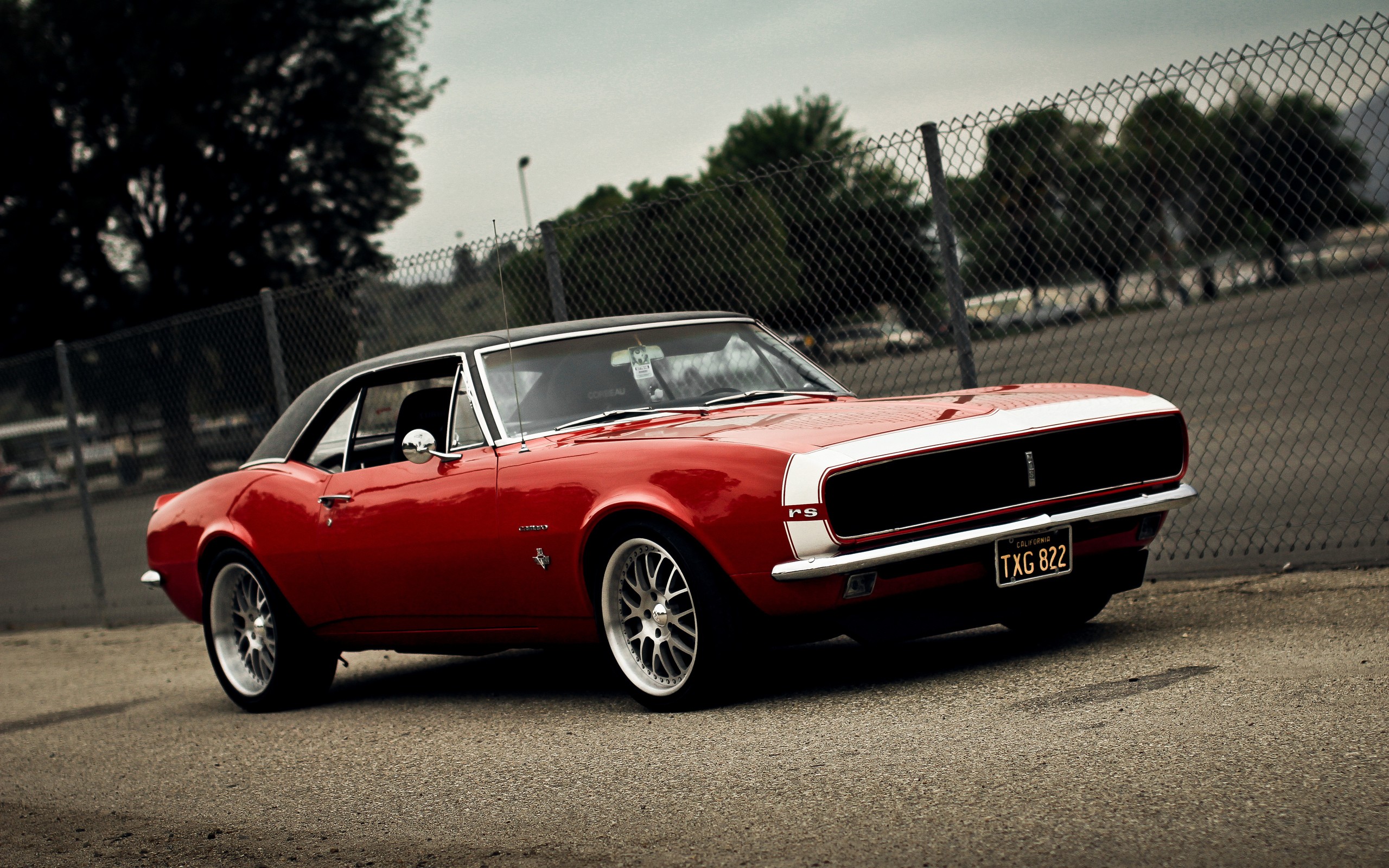 Red American Muscle Cars Chevrolet Camaro Rs HD Wallpaper Res