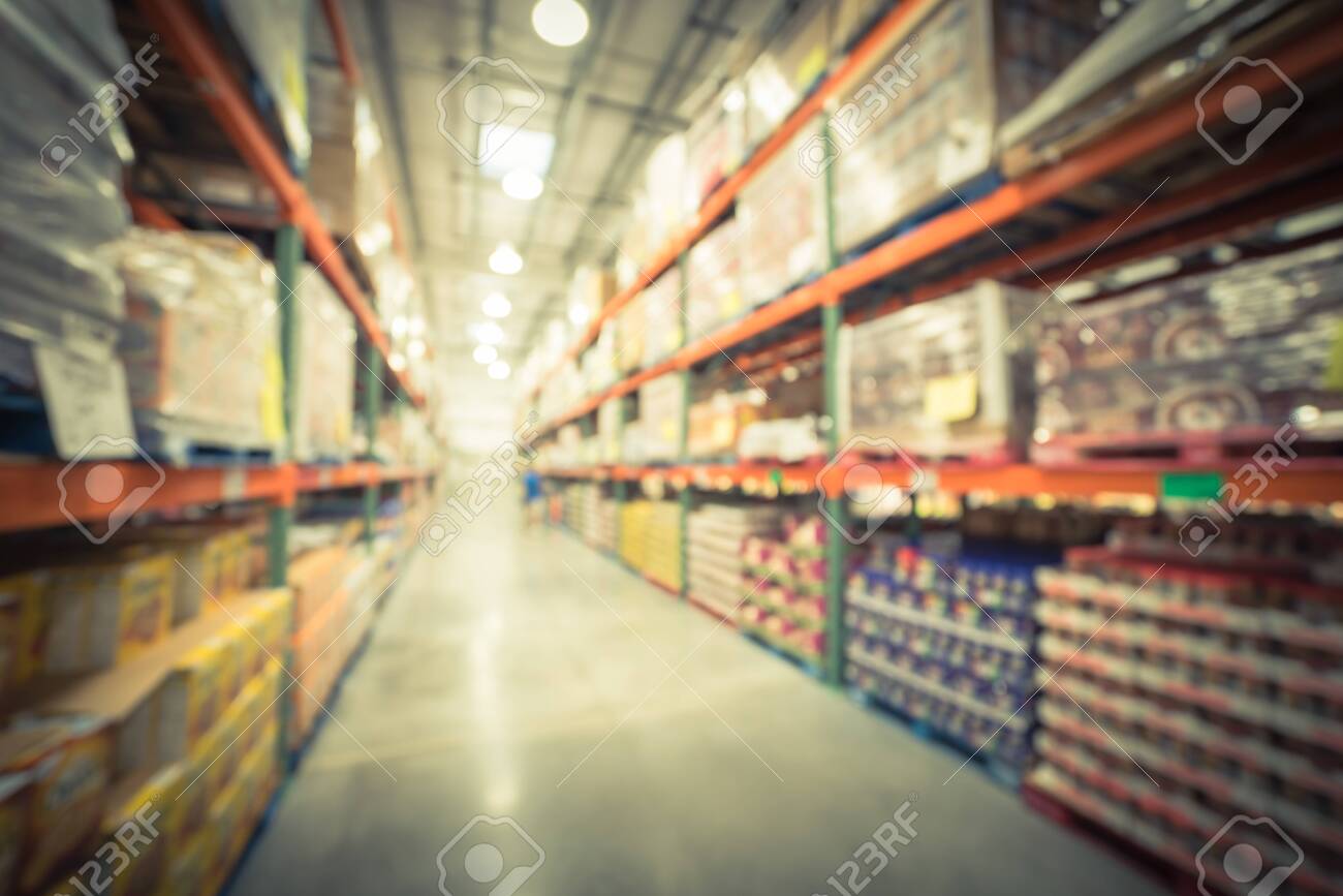 Filtered Image Blurry Background Customer Shopping At Big Box