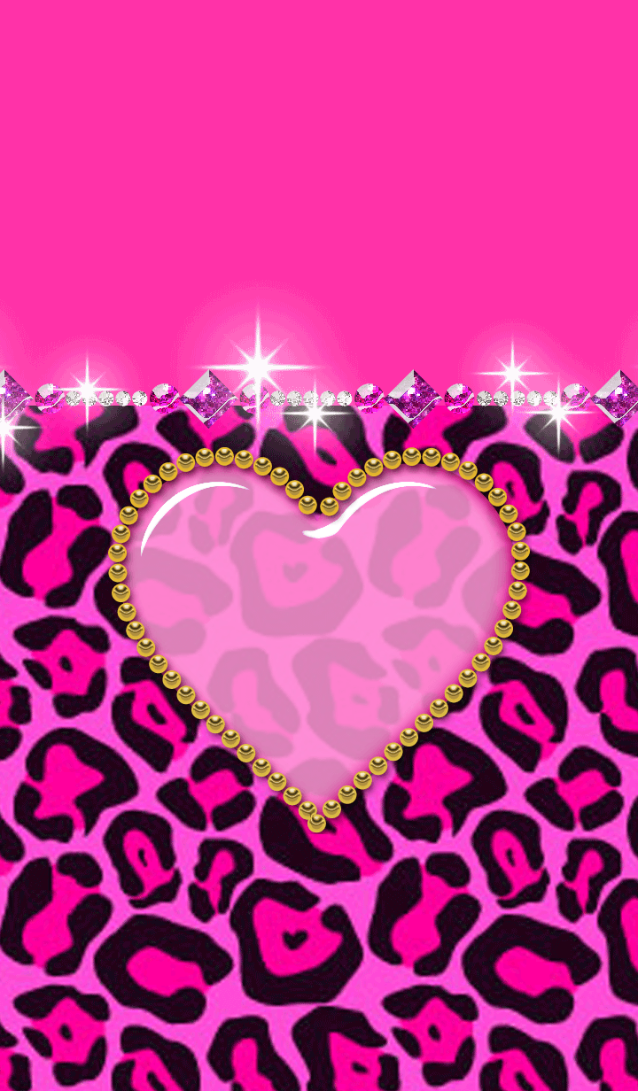 It Is The Theme Of Pink Leopard Pattern And Bijou Heart Art