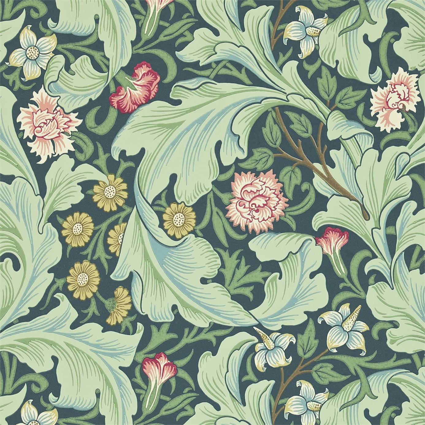William Morris Co Archive Wallpaper Leicester Woad
