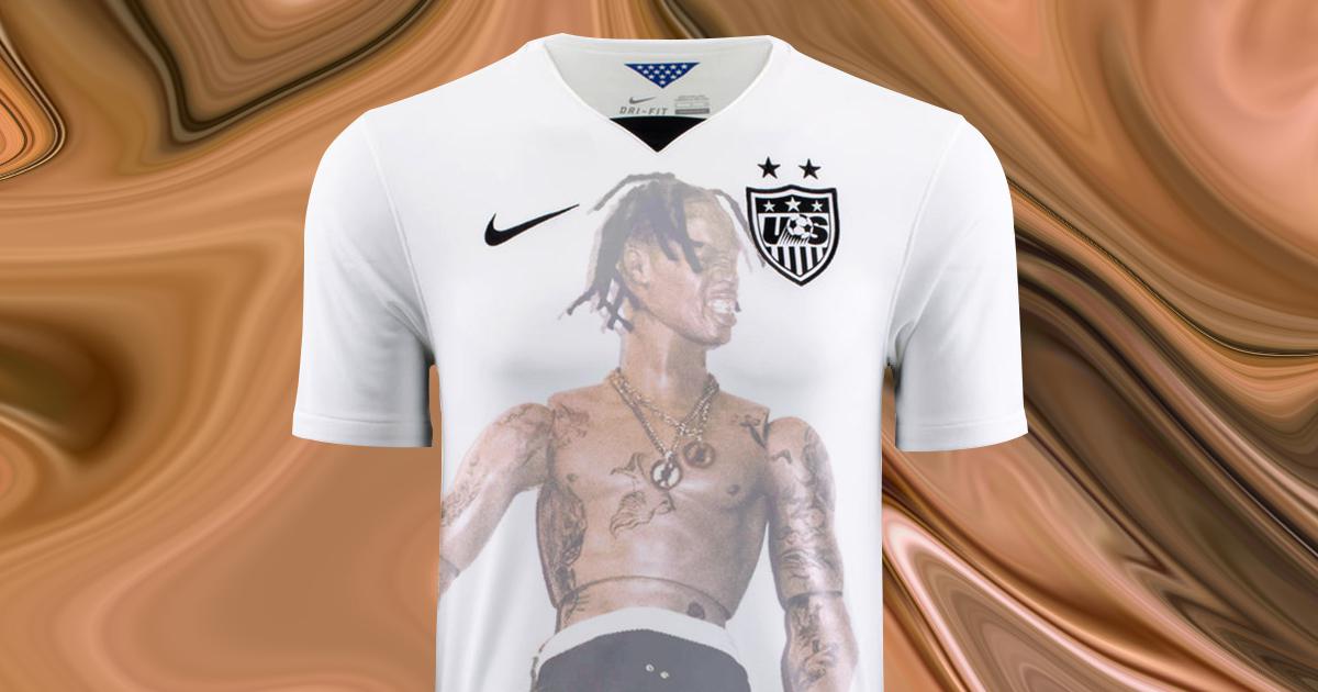 Justin Bieber Travi Scott x US soccer   maillot foot meltyStyle