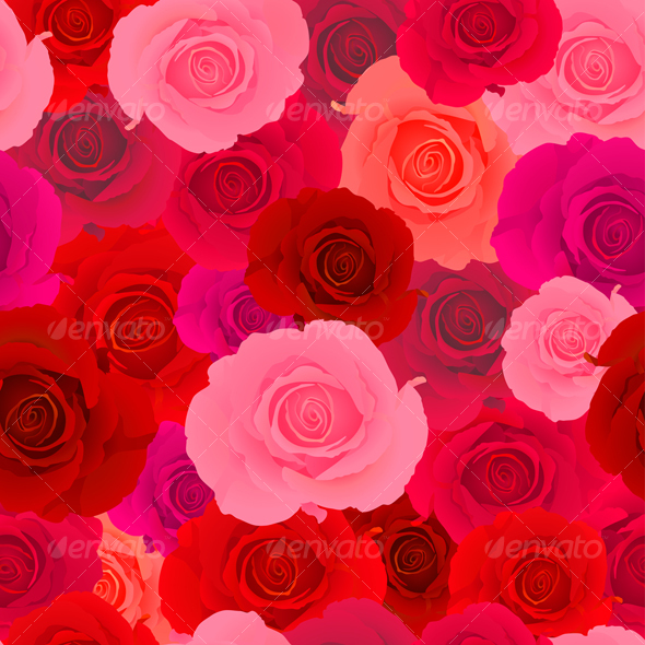 Red Pink Rose Seamless Pattern   Backgrounds Decorative