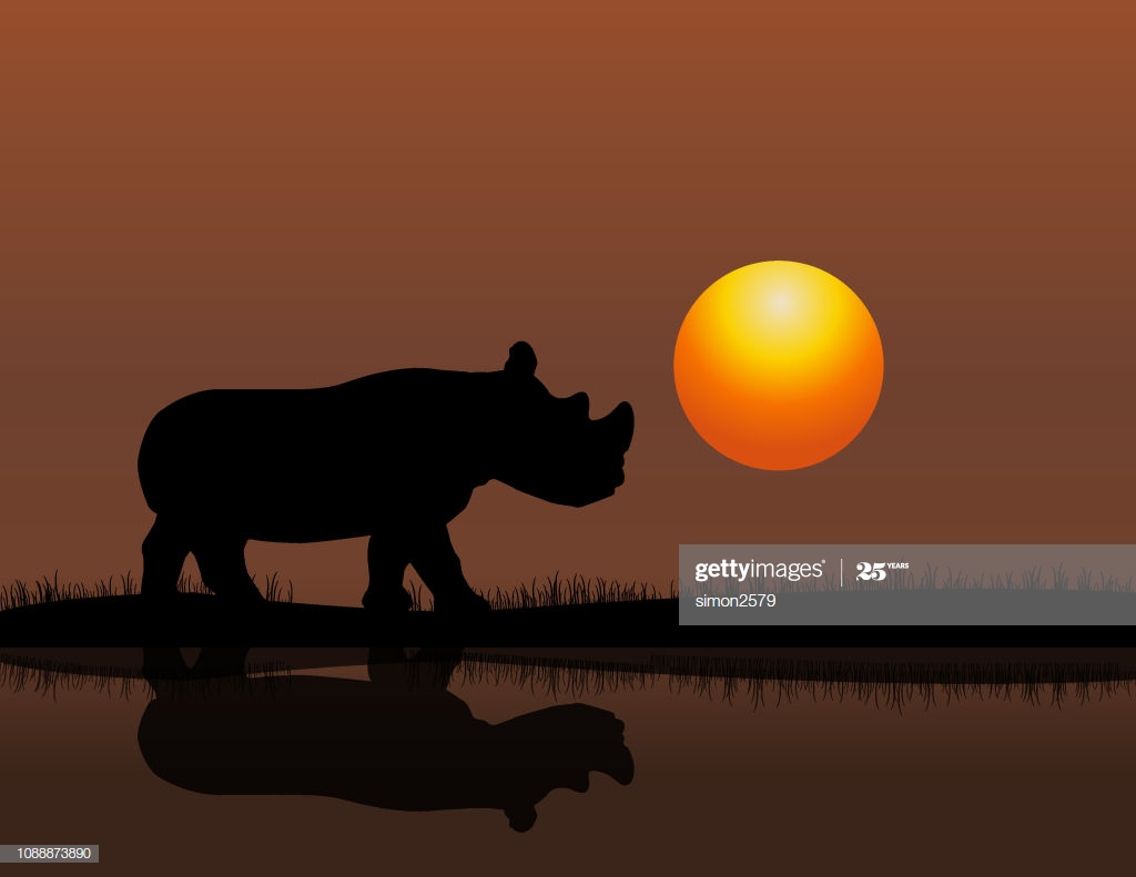 Rhino At Sunset Background High Res Vector Graphic Getty Image
