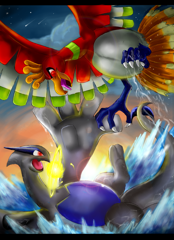 Pokemon Lugia Vs Ho Oh By Ink Leviathan