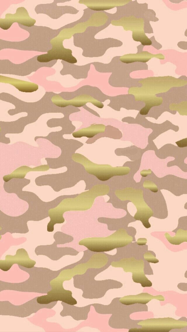 Pink Gold Camo Camouflage Phone Wallpaper iPhone Background Lock