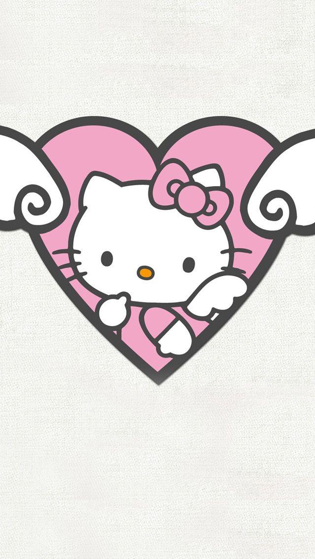 Valentine Heart Pink Hello Kitty iPhone Wallpaper
