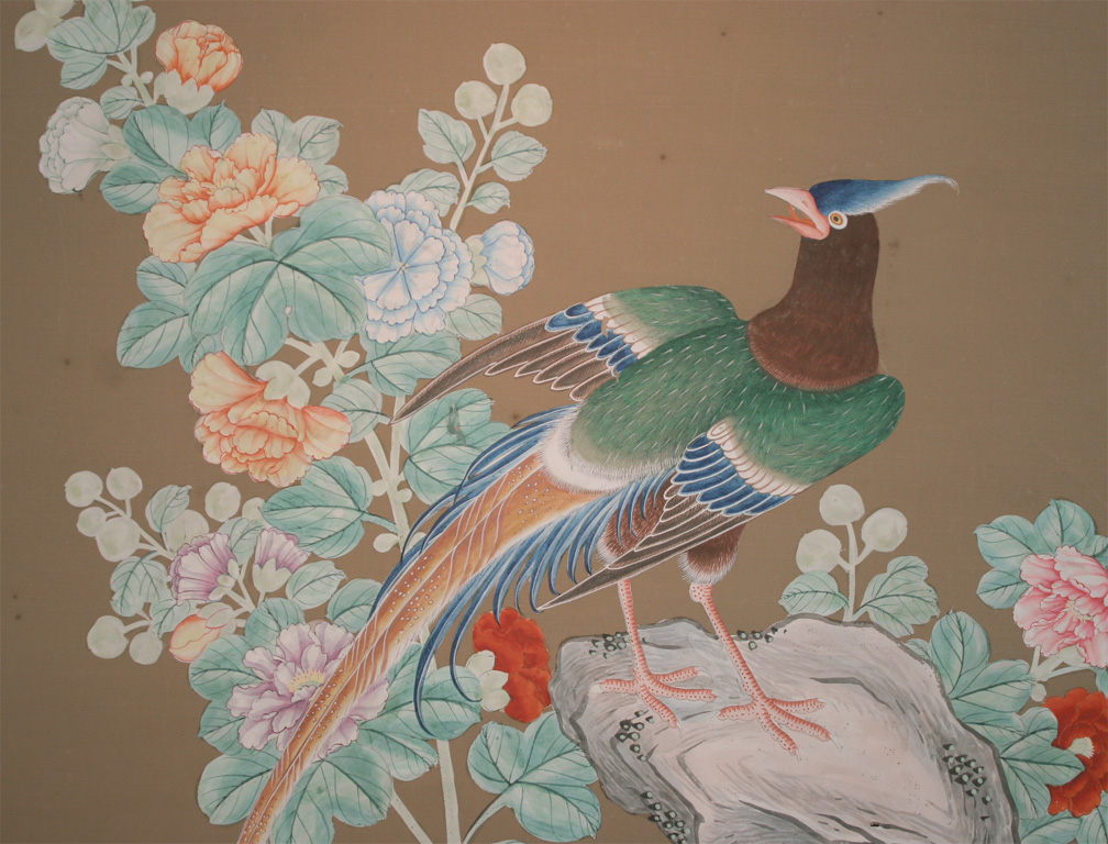  Of Five Antique Chinese Polychrome Wallpaper Panels C1825 at 1stdibs 1008x768