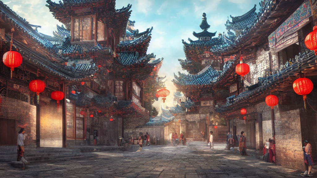 🔥 Download Prompthunt Old Chinese City Fantasy Artwork Very by ...
