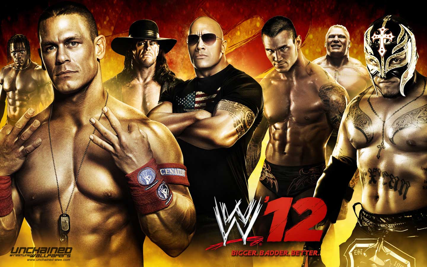 Khanation Wrestling Network W12 Wallpaper Feat Rock Cena Mysterio