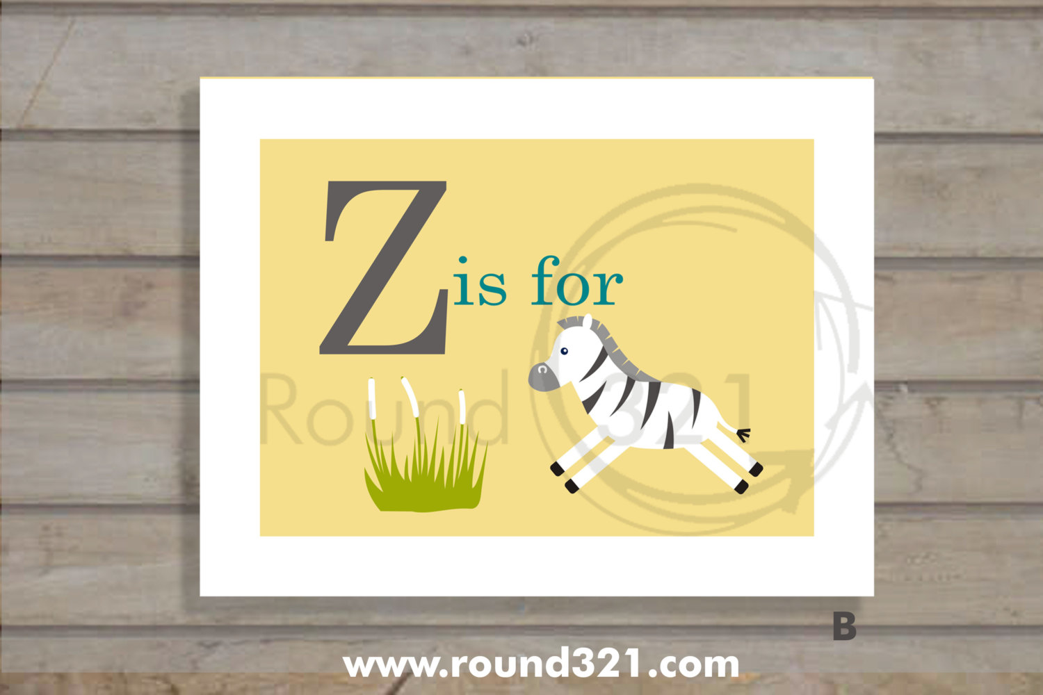 Personalized Name with Zebra Print Background Round321com