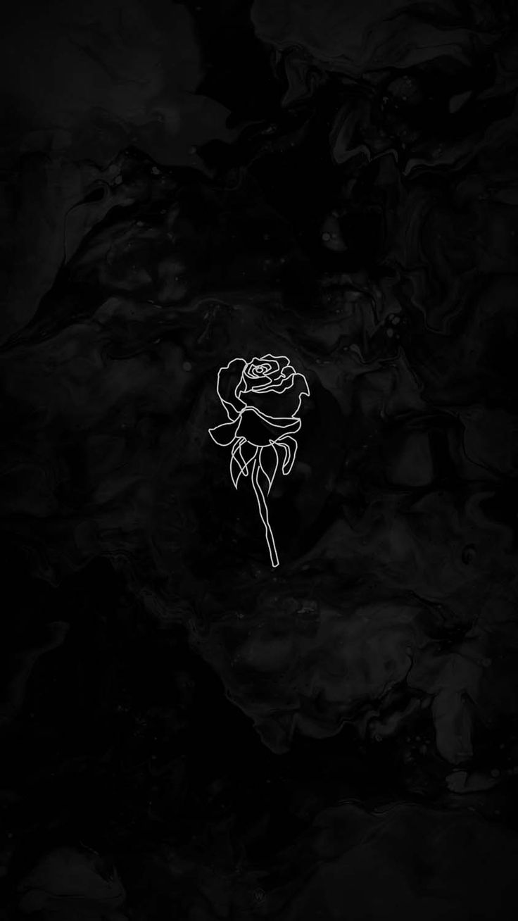 A Black Background With White Rose On It Wallpaper