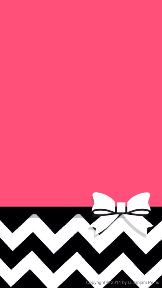 Background Black Bow Chevron Love Pink Wallpaper White