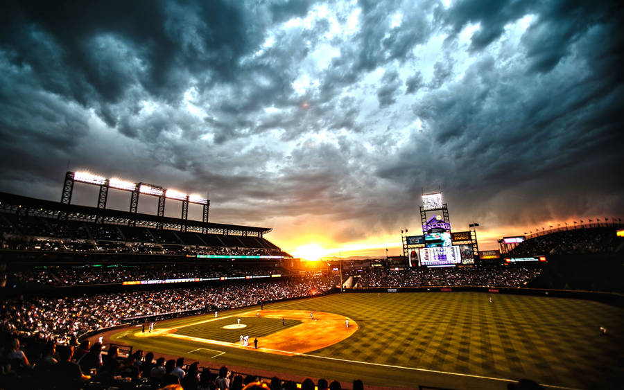 Download Baseball Stadium At Sunset Wallpaper Wallpaperscom 900x563