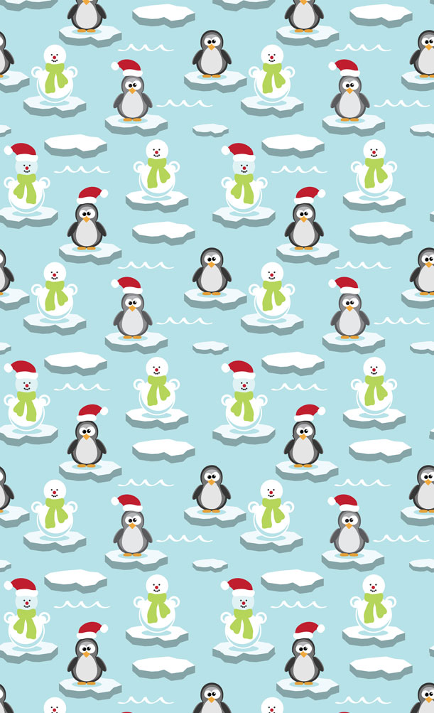 Penguin Blue Background Cute Winter Wallpaper Aesthetic Idea