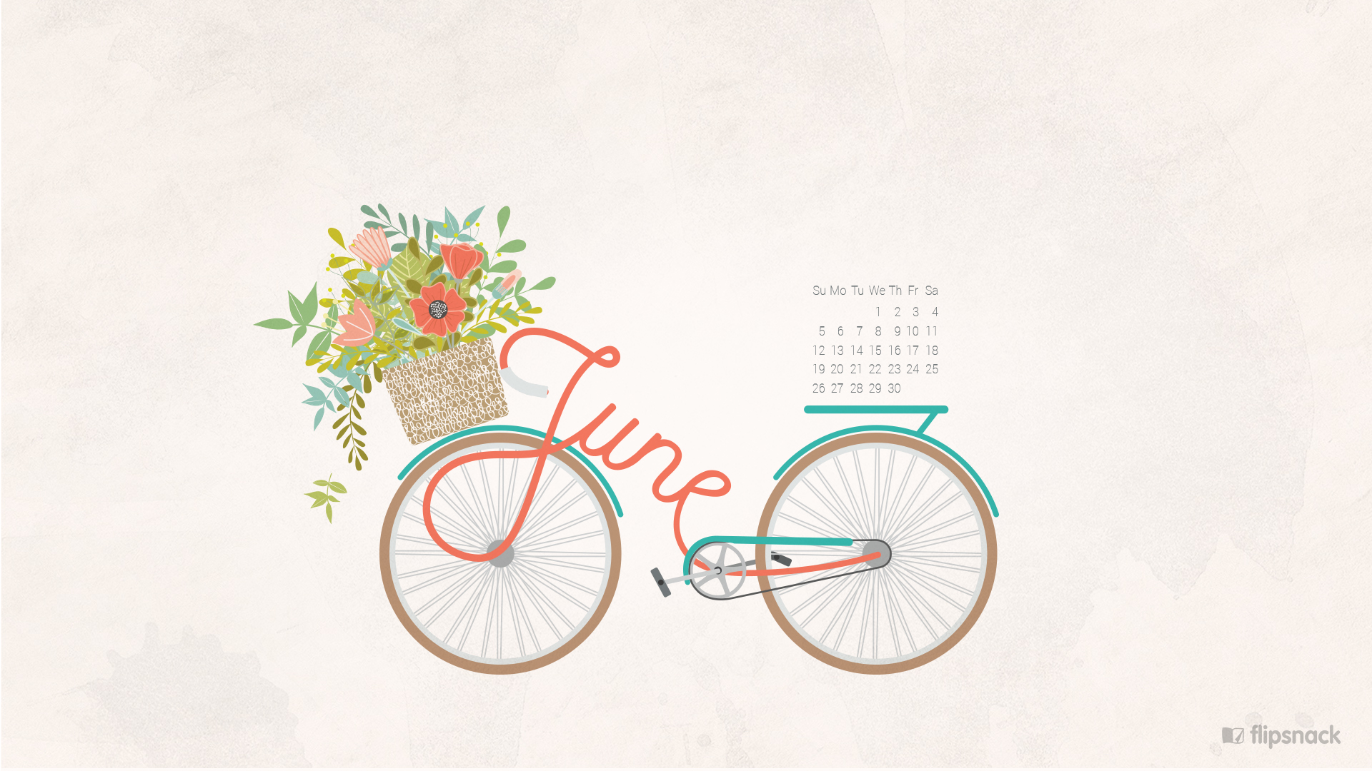 June 2016 calendar wallpaper desktop background 1920x1080