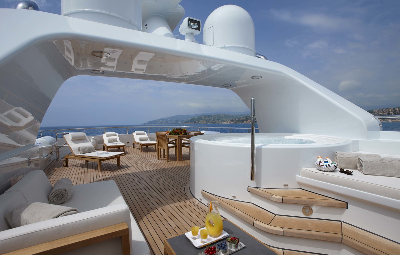 Wallpaper Luxury Motor Area Super Yacht Spapool Sundeck