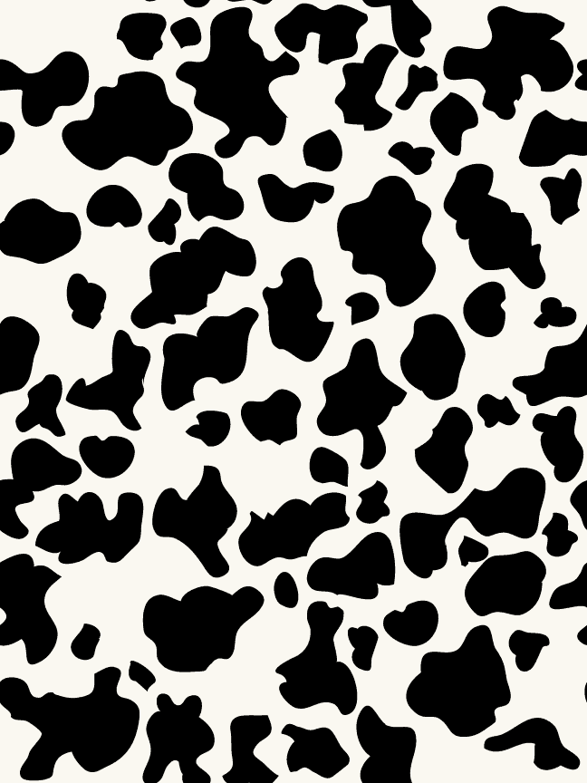 Real Cow Print Pattern Brown Border