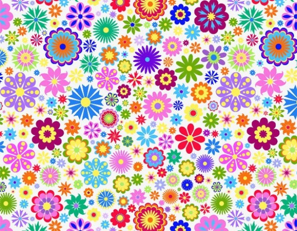 Bold Flower Power Abstract Pattern Vector Background