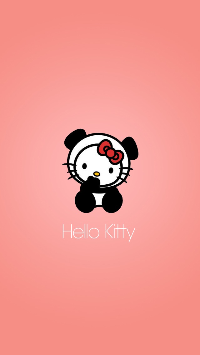 Cute Hello Kitty With Pink Background iPhone 5s 5c Wallpaper