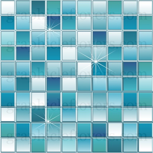 Blue Tile Background Gl Stock Image