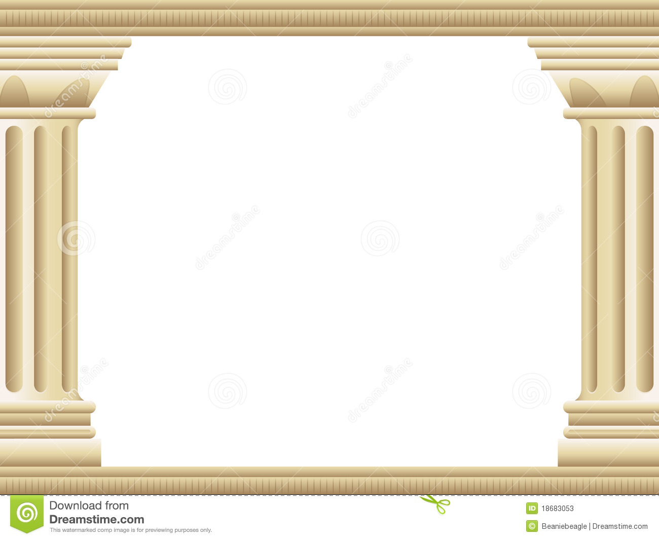 Background Border Illustration Of Two Ancient Greek Style Pillars