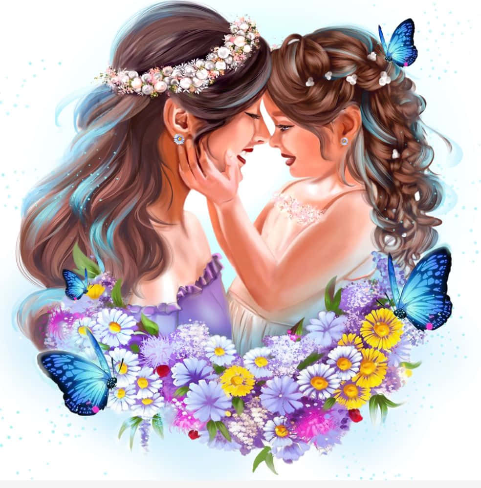 Mother And Child Floral Poster 051ufk59va33fnqd Wallpaper