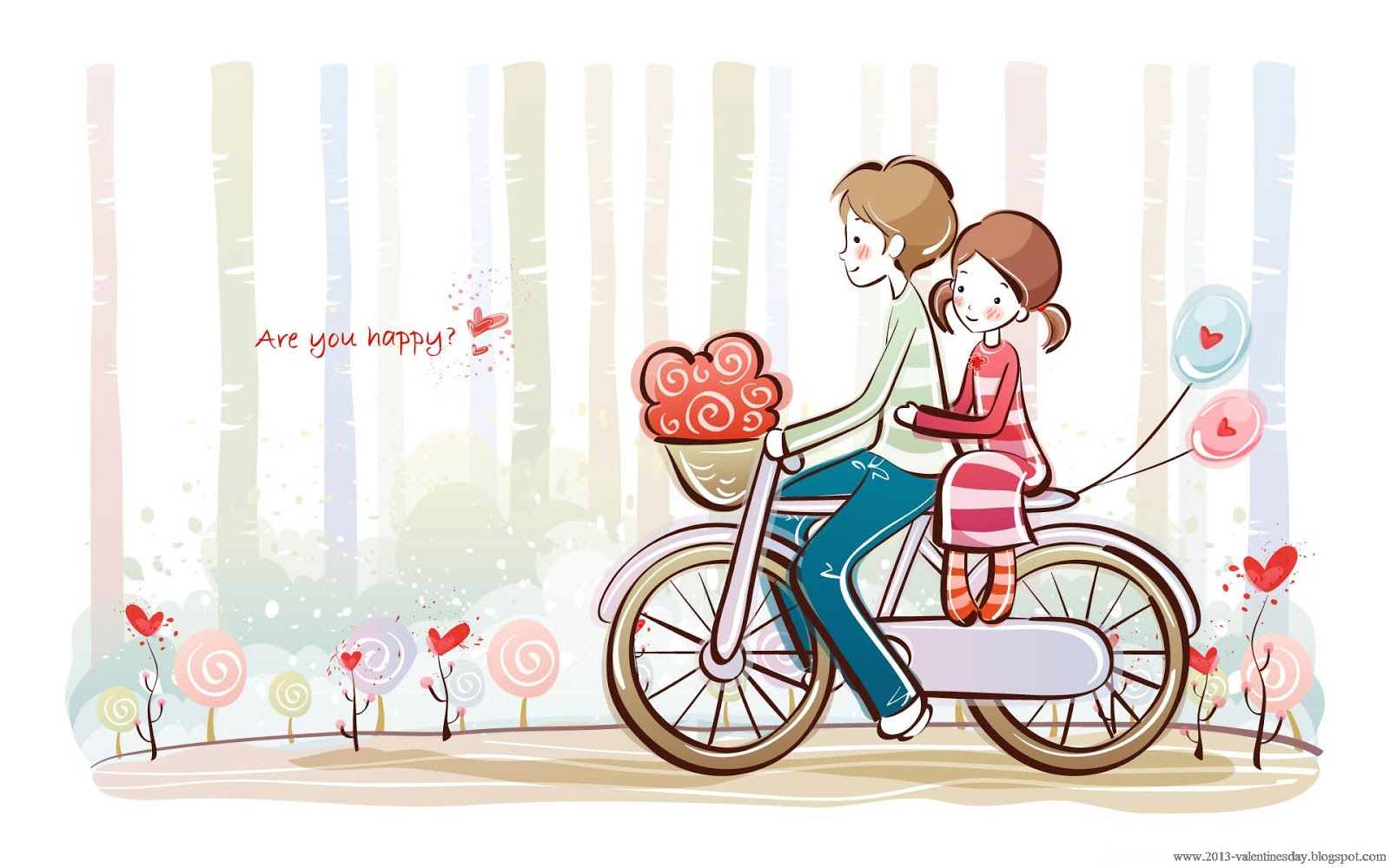 Cute Cartoon Couple Love HD Wallpaper For Valentines Day