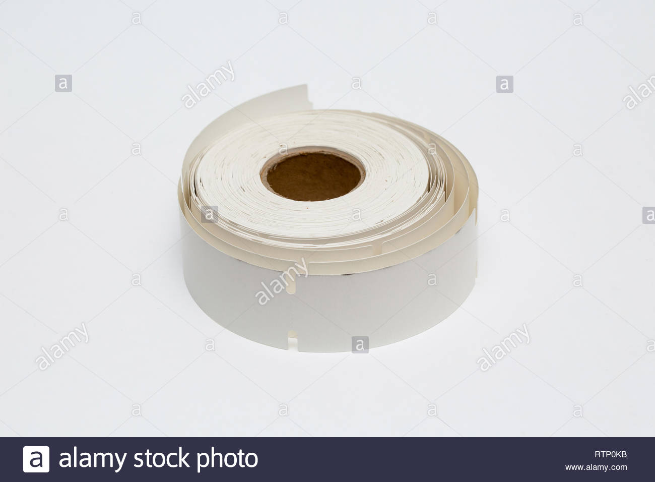 Roll Of Cash Register Tape Isolated On Soft Gray Background High