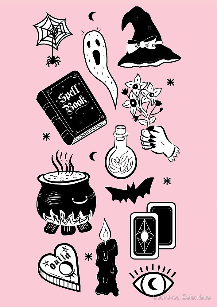The Pastel Stoner Goth Witch Art Wallpaper
