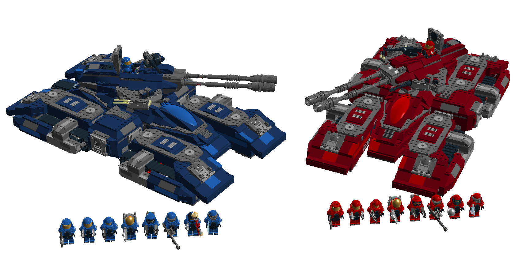 Lego Halo Red Vs Blue Grizzly Tanks By Aryck The One