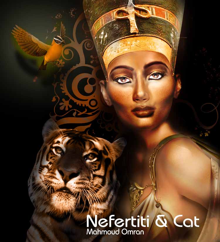 Nefertiti And Cat By Mahmoudz