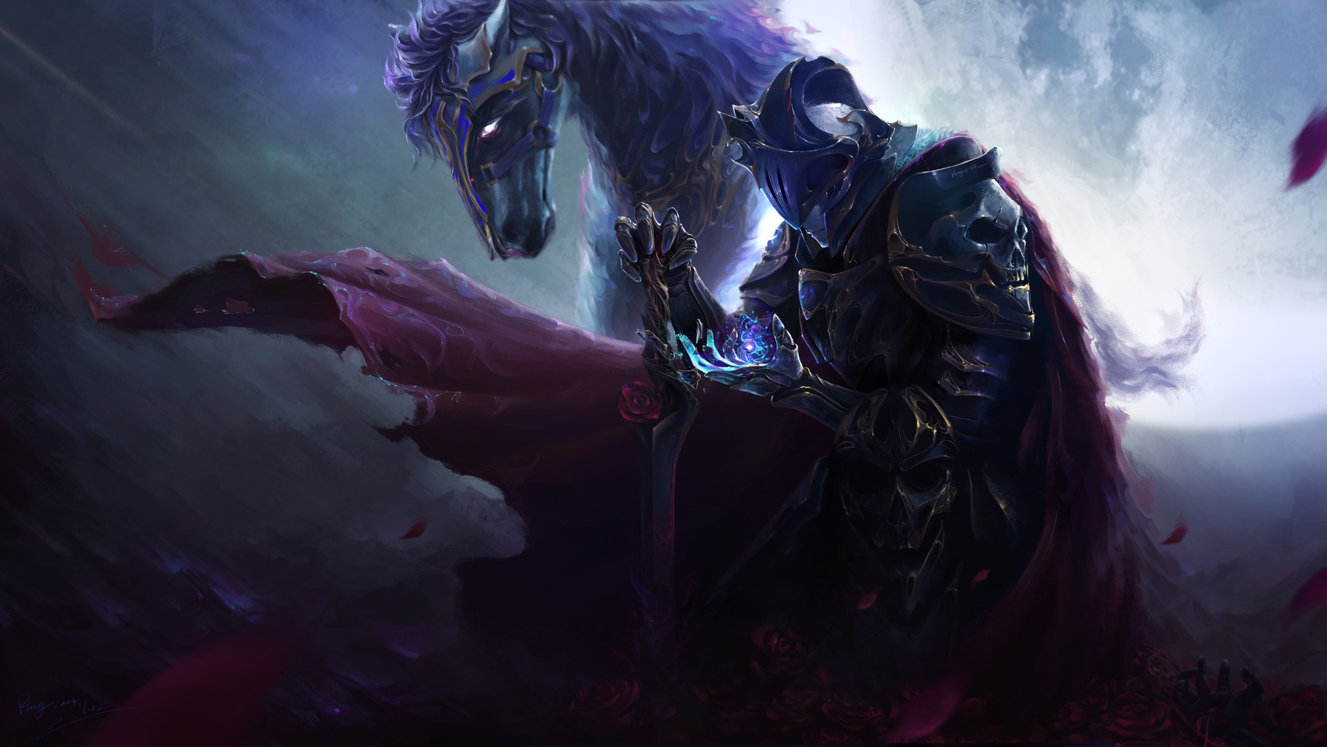 Wallpaper Of Armor Horse Knight Warrior Fantasy Background