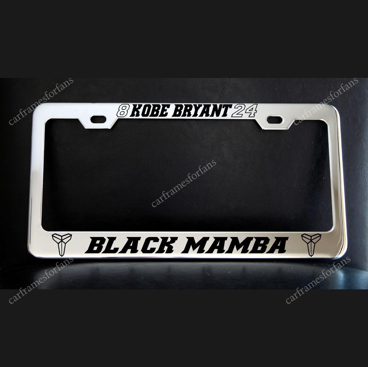Black Mamba Kobe Bryant Logo Chrome License Plate Frame