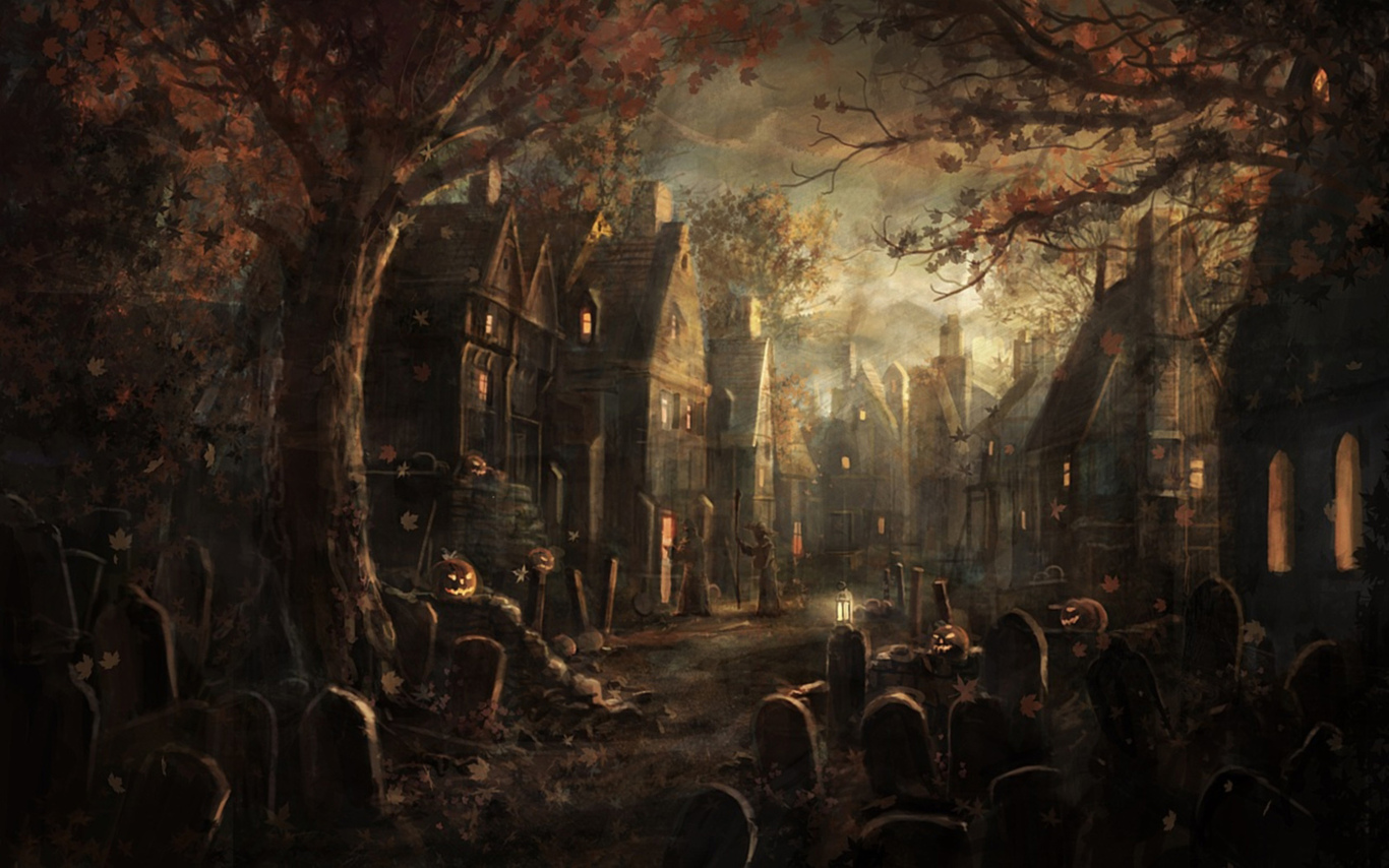Creepy Town Of Halloween Wallpaper Screensavers Ventube