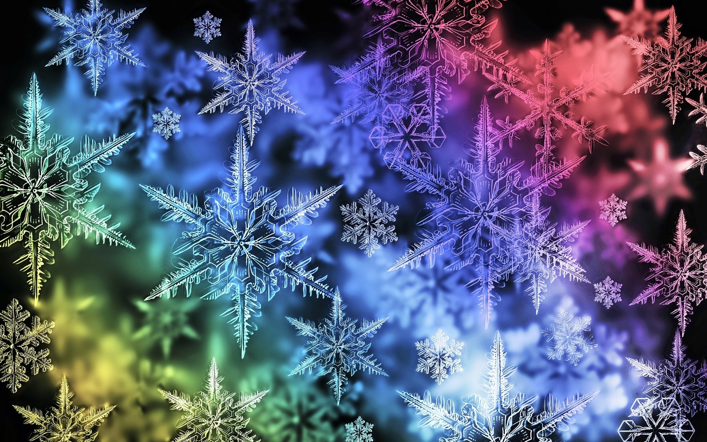 Colorful Snowflake Desktop Wallpaper