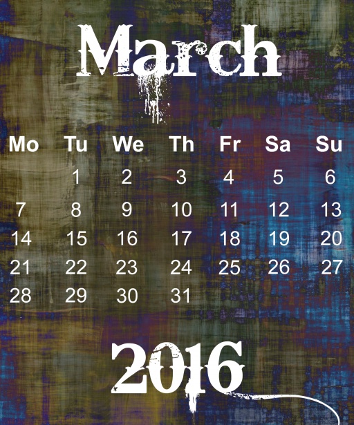 March Grunge Calendar Stock Photo Public Domain Pictures