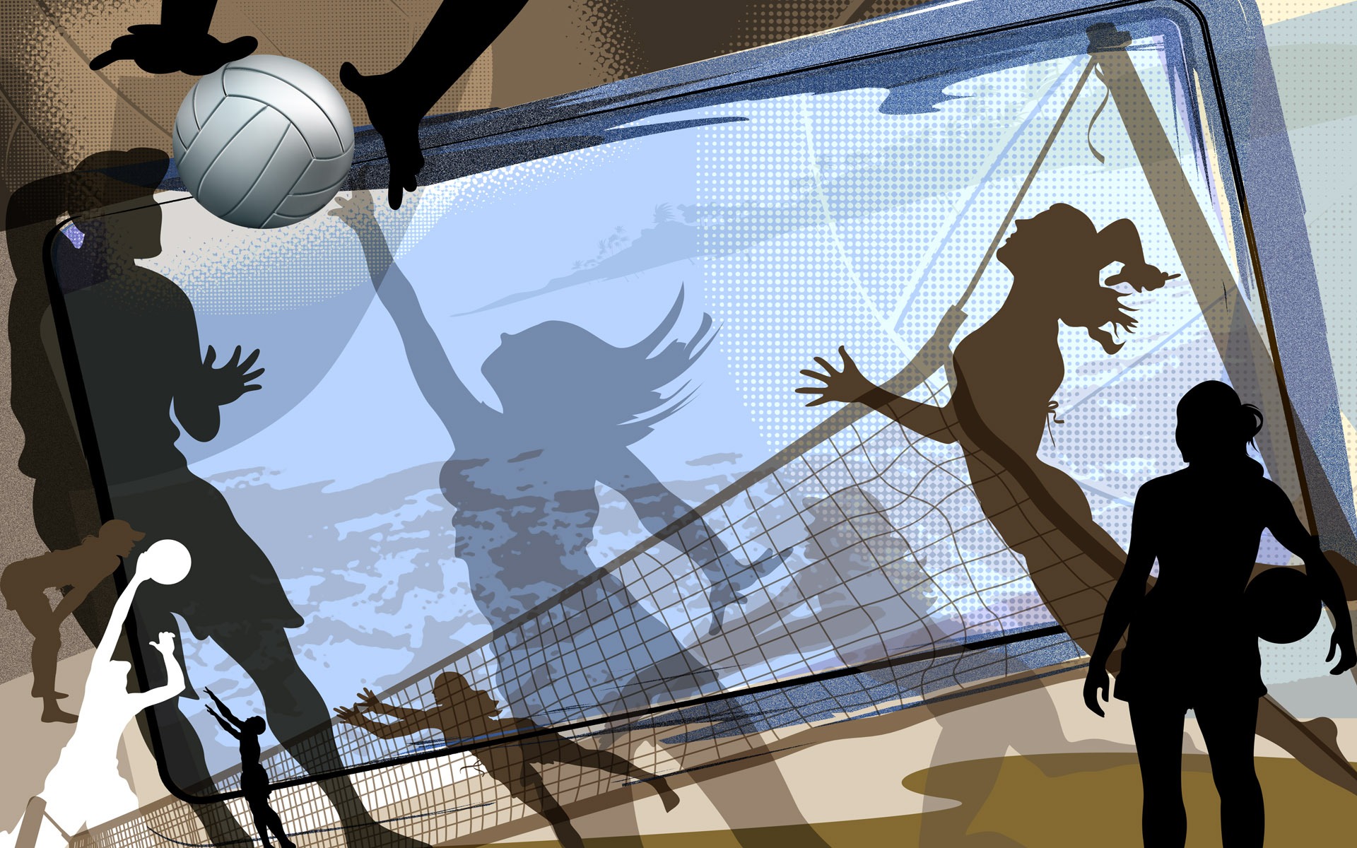 Sports Volleyball Abstract Wallpaper