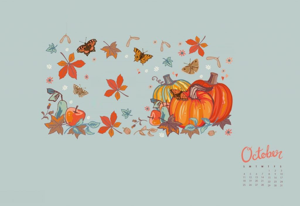 October Desktop Wallpaper Calendar