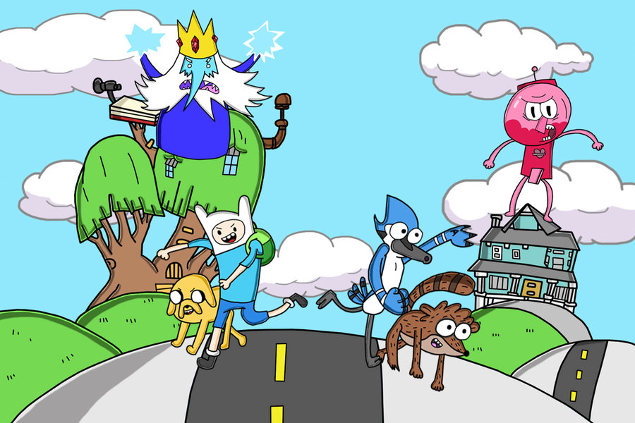 Adventure Time And Regular Show Desktop Wallpaper By Bubblytee On