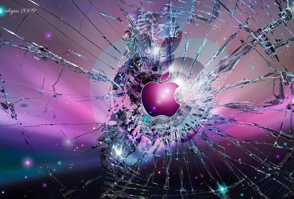Wallpaper glass crack logo apple desktop wallpaper Other